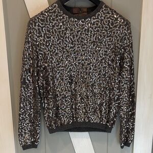 Sequin Embellished Crew Neck Sweater